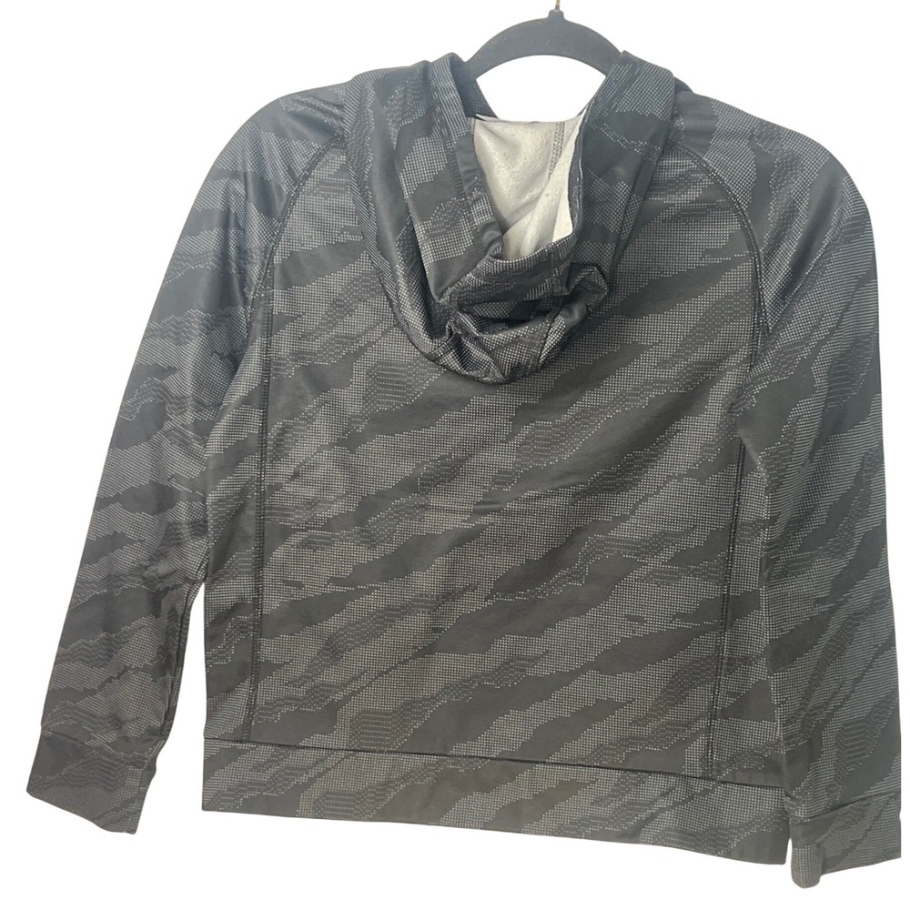 Adidas Kids Black White Hooded Sweatshirt Sporty Athletic Boys Medium Comfy - Picture 4 of 5